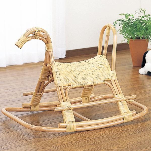 子供馬 ラタン ロッキングホース 籐家具 （ 子供用 乗り物 おもちゃ