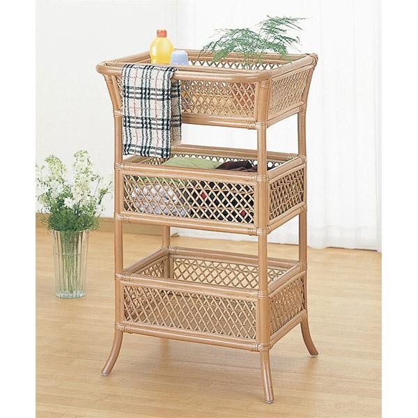 脱衣かご 3段 ラタン製 ランドリーバスケット 籐家具 幅56cm
