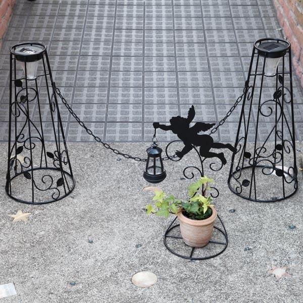 駐車場 ポール チェーンスタンド クローズゲート 2本セット ソーラーライト エクステリア ガーデンライト 屋外 センサー セトクラフト インテリアパレットヤフー店 通販 Yahoo ショッピング