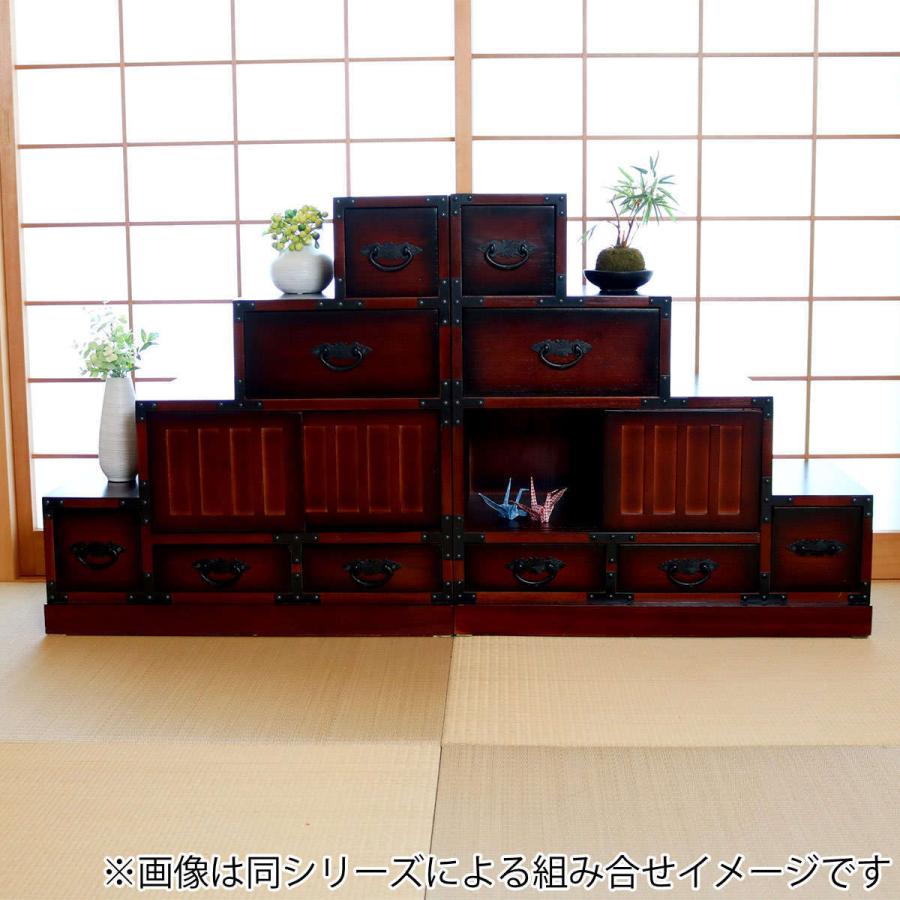 クロシオ 階段箪笥 民芸調 桐製 和タンス 左下がり 幅67cm （ 和風