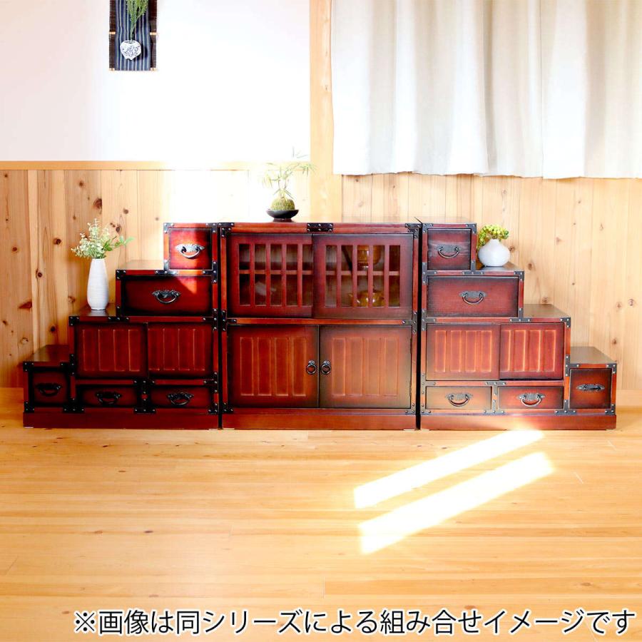 クロシオ 水屋 民芸調 桐製 和風キャビネット 幅57cm （ 水屋箪笥 和風