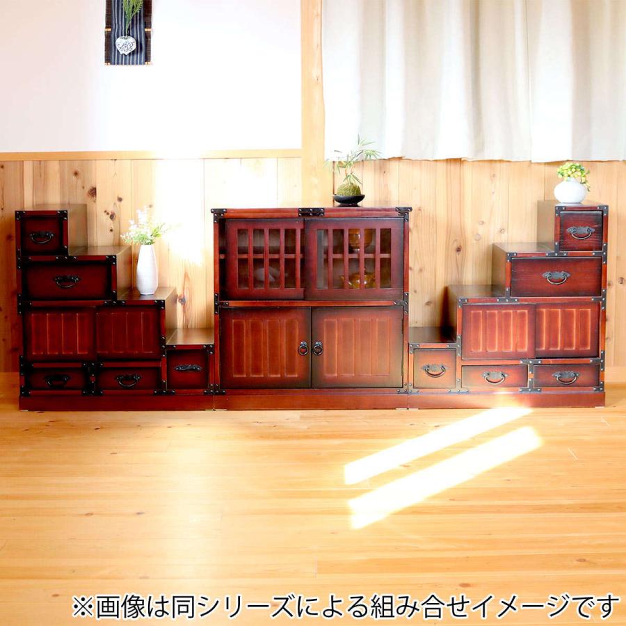 木製　和風 テレビ台 AVボード 水屋箪笥 和室　引き出し 付きキャビネット クロシオ 水屋 民芸調 桐製 和風キャビネット 幅57cm （ 水屋箪笥 和風