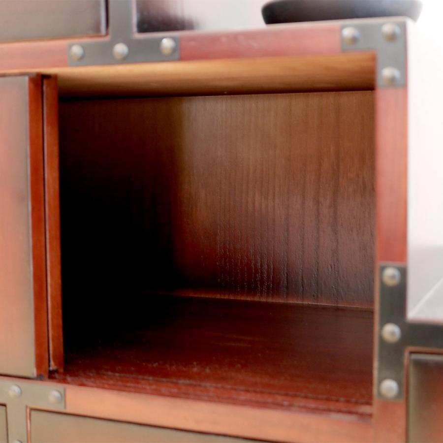 クロシオ 階段箪笥 民芸調 桐製 和タンス 右下がり 幅67cm （ 和風