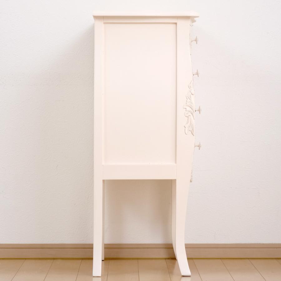 チェスト 4段 コモ （ キャビネット 手彫り ロココ調 猫脚 収納 家具