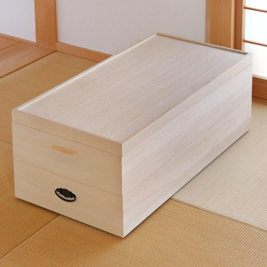 クロシオ 総桐衣裳ケース 桐衣装箱 2段 キャスター付き 91cm （ 桐製