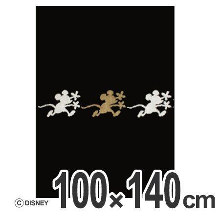 進化版 在庫限り 入荷なし ラグ カーペット スミノエ ミッキー チェイスランラグ 100 140cm ブラック 送料無料 防ダニ ディズニー キャラクター ラグマット 床暖房 ホットカーペット対応 日本製 センターラグ リビング ミッキーマウス 個性が光るミッキーの