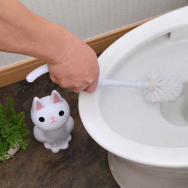 トイレブラシ ねこのしっぽ ねこのトイレブラシ ケースセット 猫 ネコ ねこ トイレ掃除 （ トイレ ブラシ 掃除 収納 掃除ブラシ かわいい ）｜interior-palette｜06