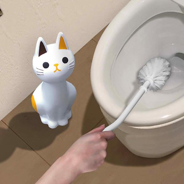 トイレブラシ ねこのしっぽ ねこのトイレブラシ ケースセット 猫 ネコ ねこ トイレ掃除 （ トイレ ブラシ 掃除 収納 掃除ブラシ かわいい ）｜interior-palette｜09