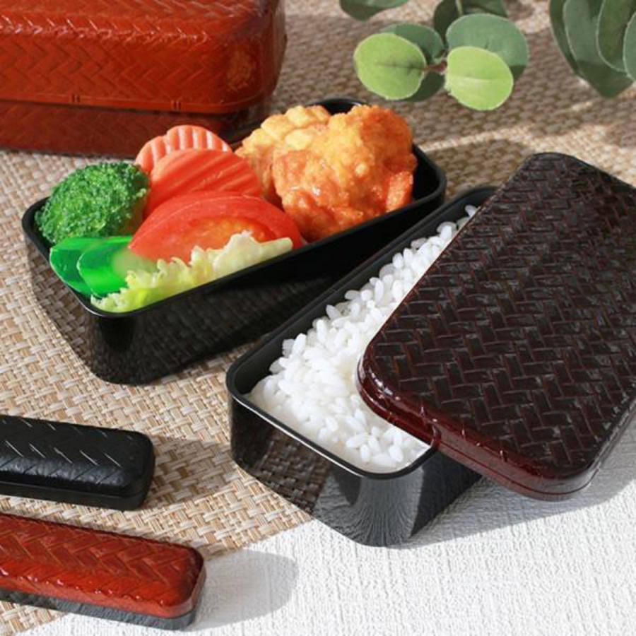 おじろ角物店「角物お弁当箱 横長2 段」 行楽　ゴールデンウィークのお出掛けに お弁当箱 2段 HAKOYA あじろ 長角二段弁当 S 500ml ランチボックス
