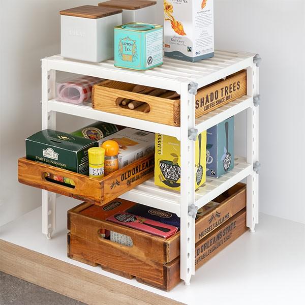 キッチン収納 シンク下ラック コンロ下フリーラック 3段 組み立て式 キッチンラック 収納棚 収納ラック インテリアパレットヤフー店 通販 Yahoo ショッピング