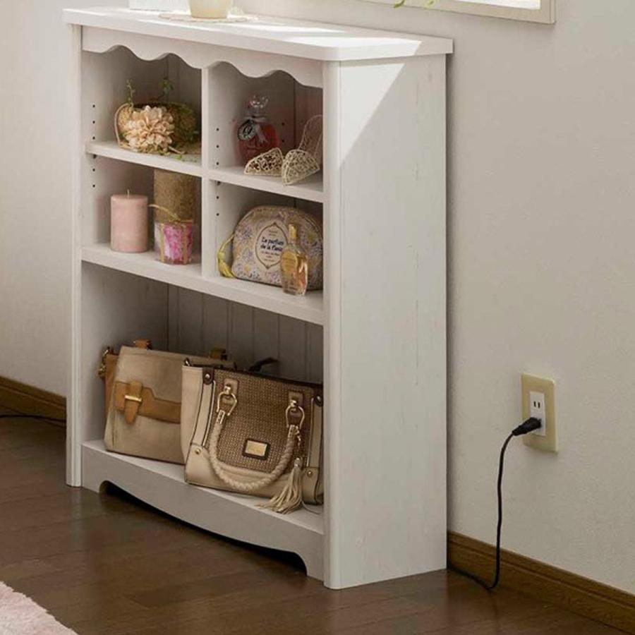 白井産業 オープンラック 幅74.4cm 5段 モンシェリーヌ 白家具 木製