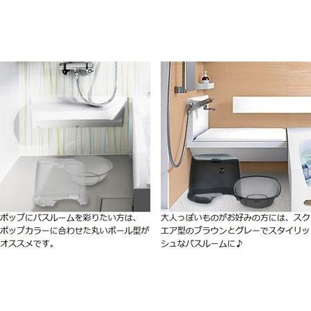 風呂椅子＆湯桶角セット アンティー クリスタル untie （ 風呂いす