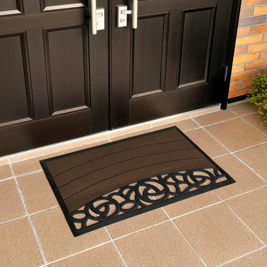 玄関マット 屋外 スクエア ローズ S 75×45cm （ 洗える エントランス