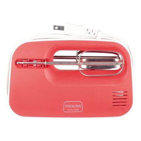 ハンドミキサー 電動ミキサー ミラクルス 3段階スピード調整 レッド