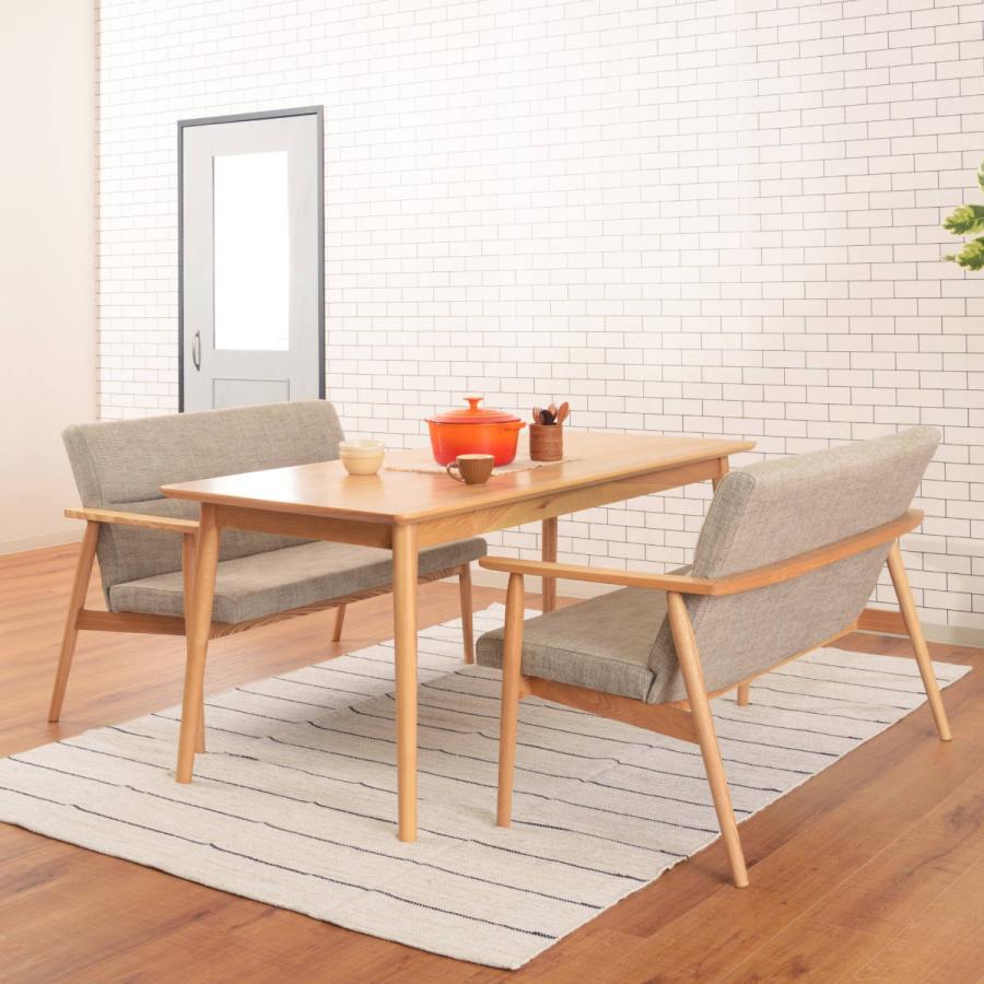 東谷 ダイニングソファ 幅117cm 2人掛け 木製フレーム リズシリーズ