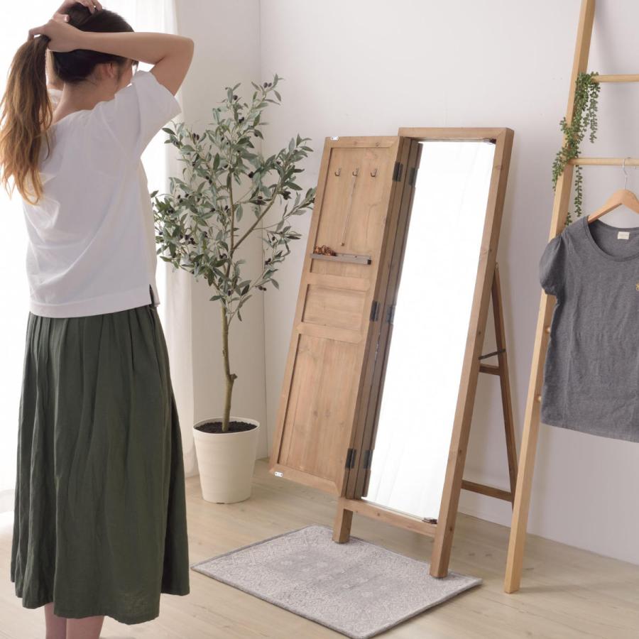 東谷 スタンドミラー アンティーク風 ルーアン ドアミラー （ 扉付き