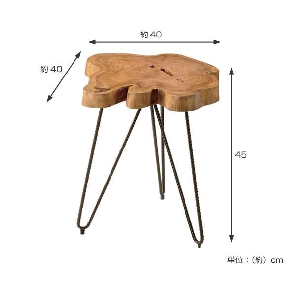 サイドテーブル　ムク　無垢材　単板　幅約40cm （ 天然木製 カントリー風 ）｜interior-palette｜04
