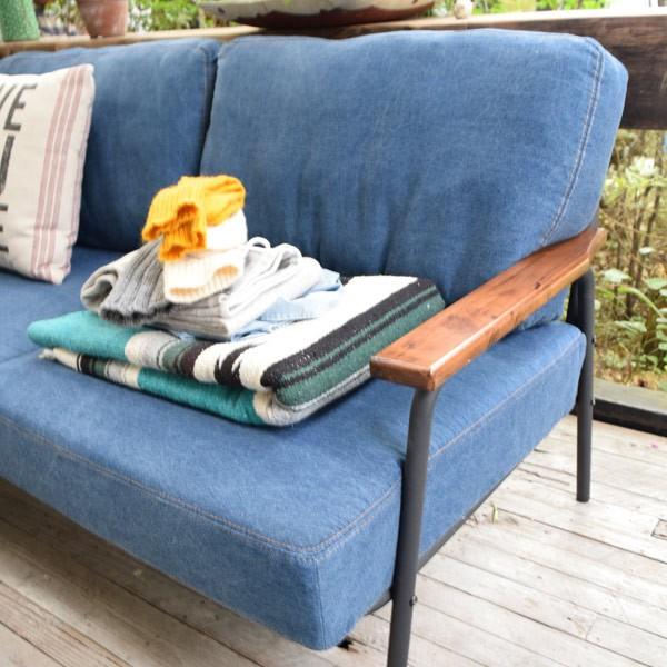 ソファ 2人掛け サージ アイアンフレーム デニム地 幅151cm ジーンズソファ デニムソファ ソファー 二人掛け 布張り デニム ジーンズ インテリアパレットヤフー店 通販 Yahoo ショッピング