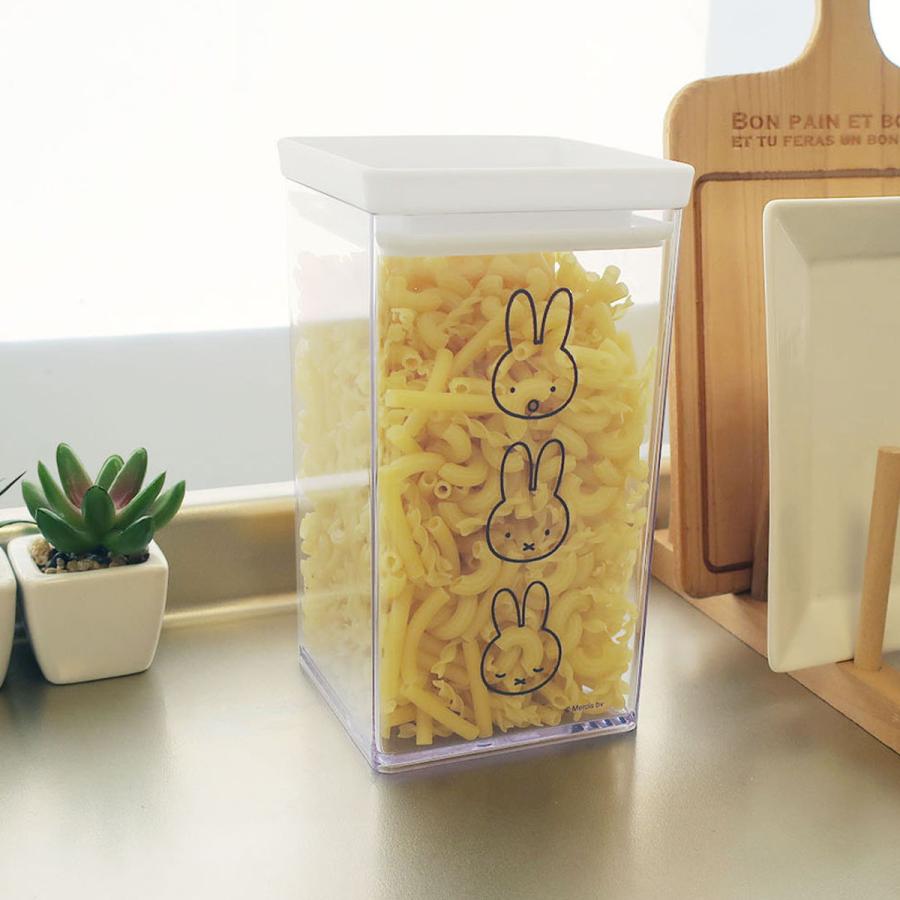 保存容器 miffy パッキン付き キャニスター M （ ミッフィー 密閉 プラスチック 密閉保存容器 密閉容器 調味料入れ 角型 1.6L ）