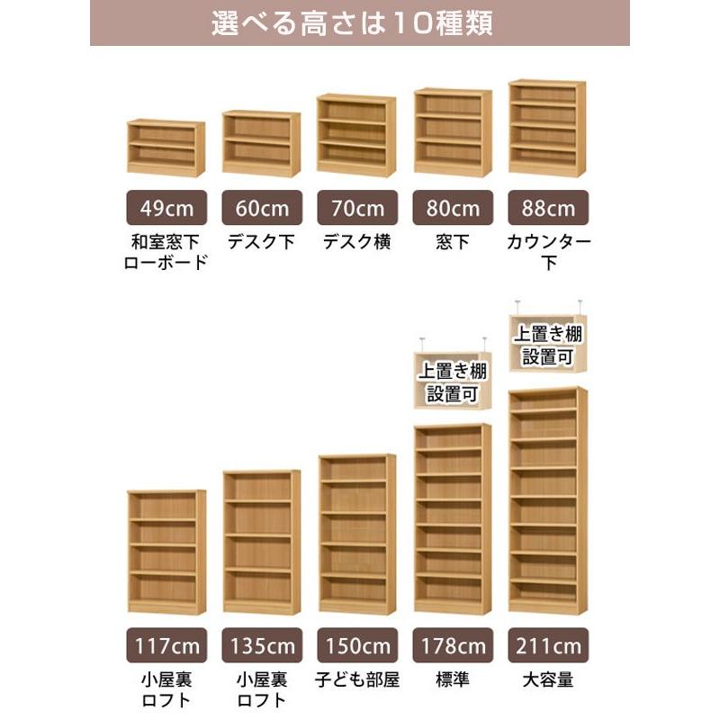 オーダー本棚 標準棚板タイプ 幅25-29cm 奥行40cm 高さ70cm （ 収納棚 書棚 本棚 オーダー ラック 壁面収納 書庫 日本製 ）｜interior-palette｜09