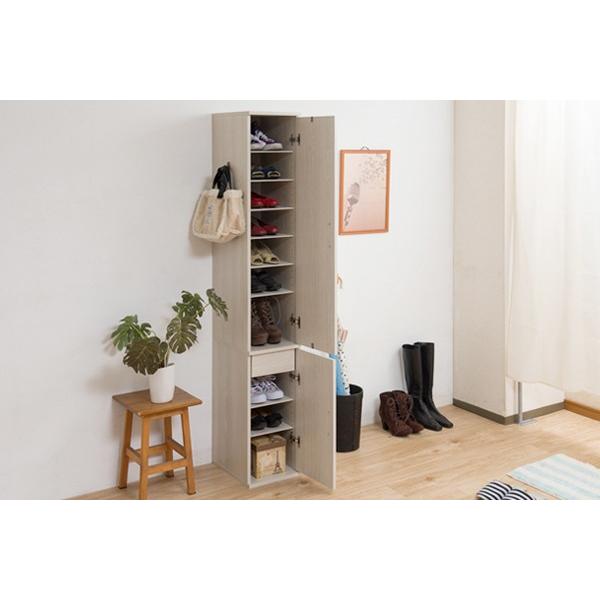 シューズラック 木製 ミラー付 ナチュラルテイスト 幅27cm （ 鏡