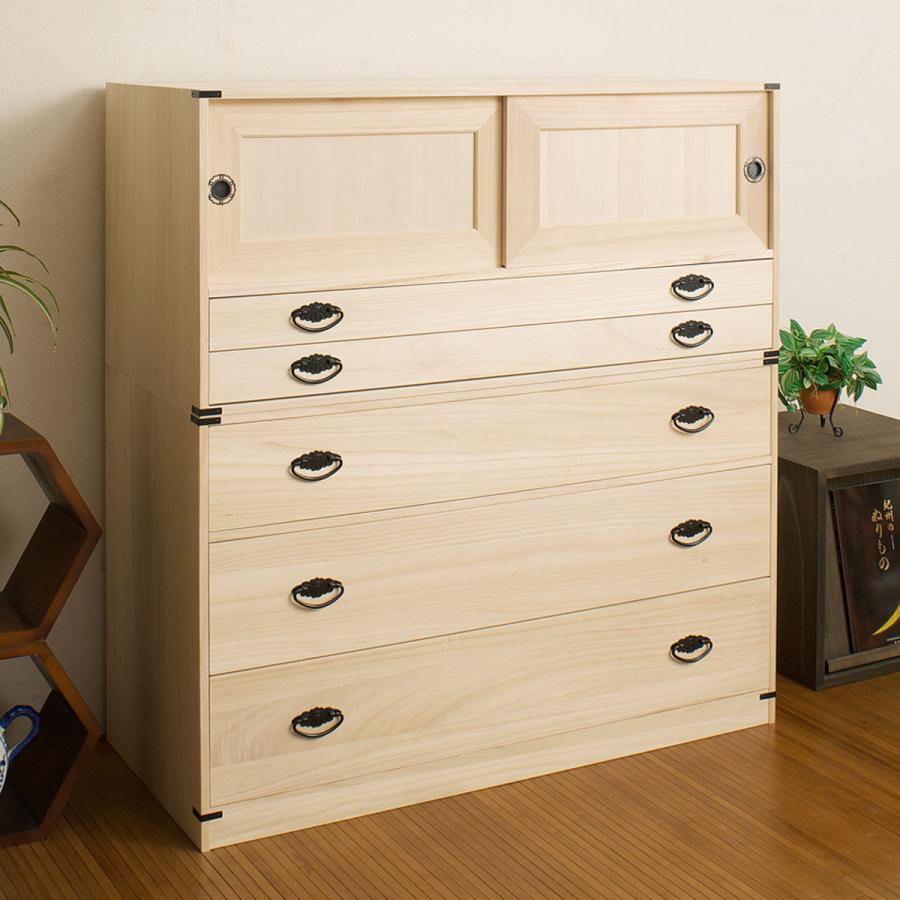 桐タンス 5段 引き戸タイプ 着物用 幅99 高さ106cm （ 桐たんす 桐