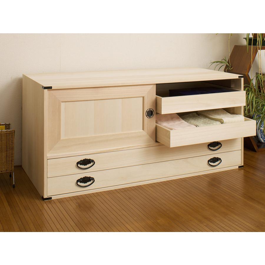 桐タンス 12段 引き戸タイプ 着物用 幅99 高さ129cm （ 桐たんす