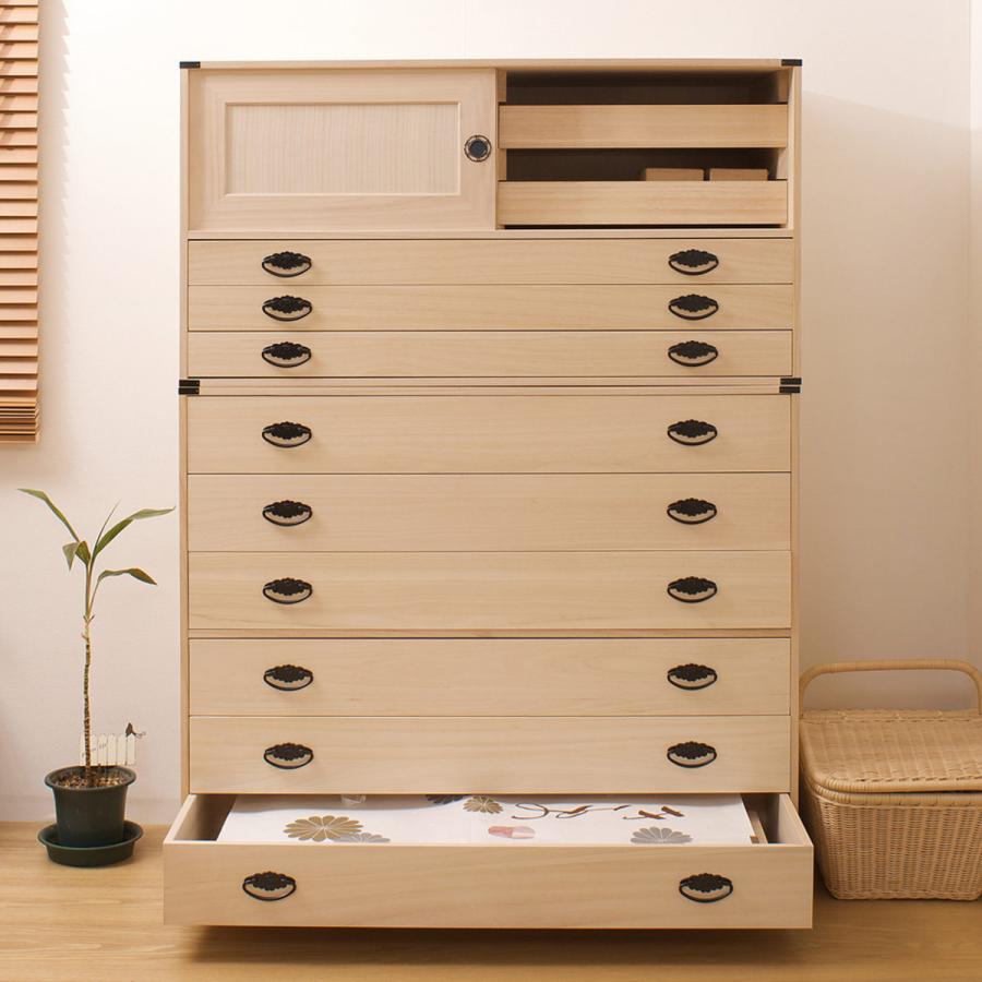 桐タンス 9段 引き戸タイプ 着物用 幅99 高さ137cm （ 桐たんす 桐