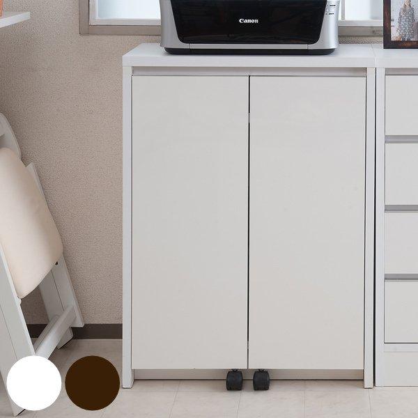 ブランド登録なし☆【完売間近】 カウンター下収納 キャビネット デスクタイプ キャスター扉 幅60cm （ PCデスク キャビネットタイプ リビング収納 日本製 完成品 ）