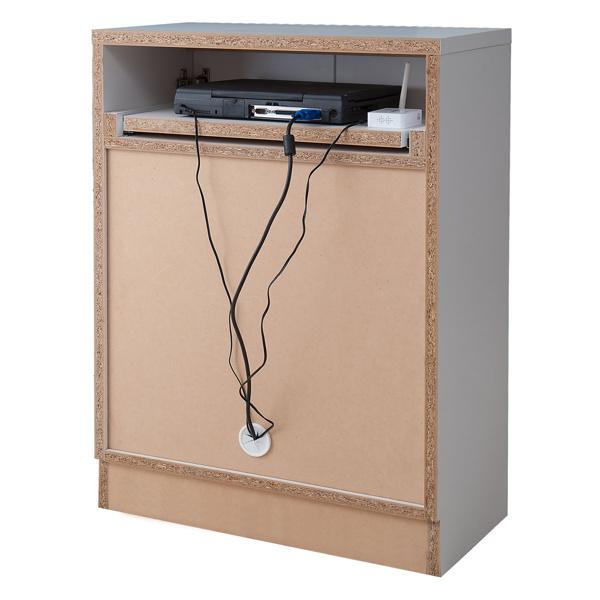 ブランド登録なし☆【完売間近】 カウンター下収納 キャビネット デスクタイプ キャスター扉 幅60cm （ PCデスク キャビネットタイプ リビング収納 日本製 完成品 ）