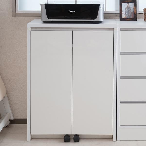ブランド登録なし☆【完売間近】 カウンター下収納 キャビネット デスクタイプ キャスター扉 幅60cm （ PCデスク キャビネットタイプ リビング収納 日本製 完成品 ）
