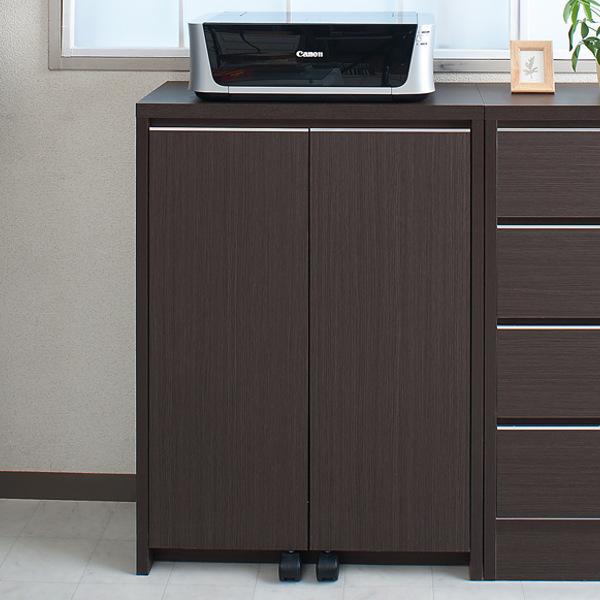 ブランド登録なし☆【完売間近】 カウンター下収納 キャビネット デスクタイプ キャスター扉 幅60cm （ PCデスク キャビネットタイプ リビング収納 日本製 完成品 ）