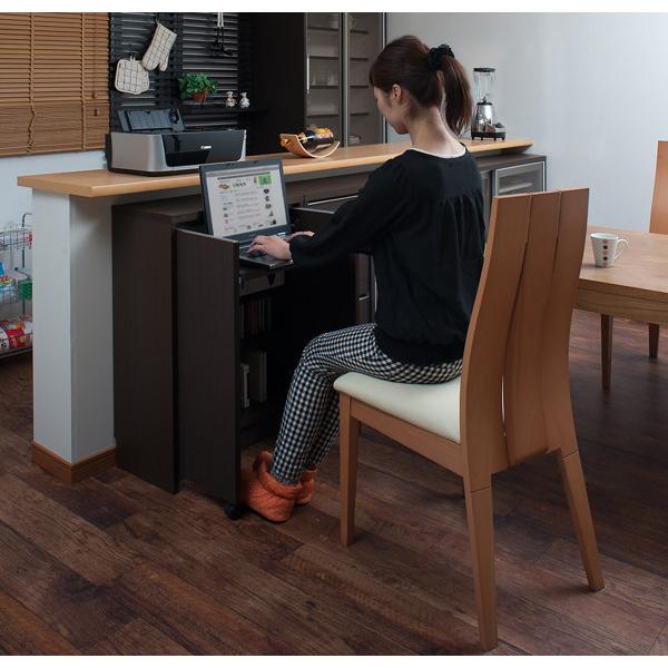 ブランド登録なし☆【完売間近】 カウンター下収納 キャビネット デスクタイプ キャスター扉 幅60cm （ PCデスク キャビネットタイプ リビング収納 日本製 完成品 ）