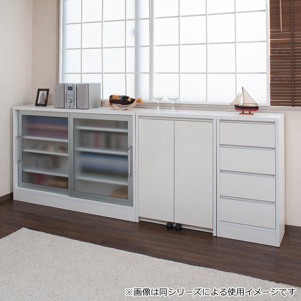 ブランド登録なし☆【完売間近】 カウンター下収納 キャビネット デスクタイプ キャスター扉 幅60cm （ PCデスク キャビネットタイプ リビング収納 日本製 完成品 ）