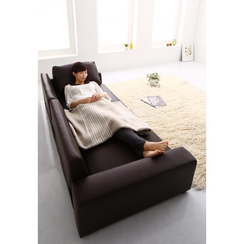 アイボリーレザー コンパクトソファ　ローソファ　2人掛けソファ ローソファー 2人掛け おしゃれ 分割 幅132 ハイバックソファ こたつ