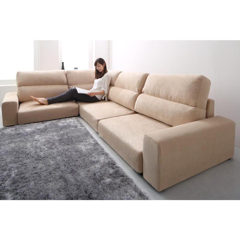 ローソファー 3人掛け おしゃれ 分割 幅199 ハイバックソファ 2人