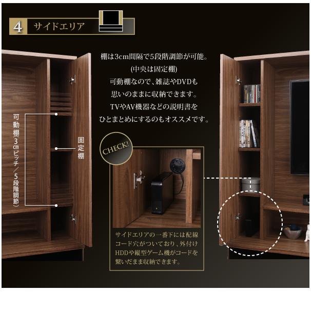 壁面収納 テレビ台 テレビボード ハイタイプ 大型テレビ対応 55型対応
