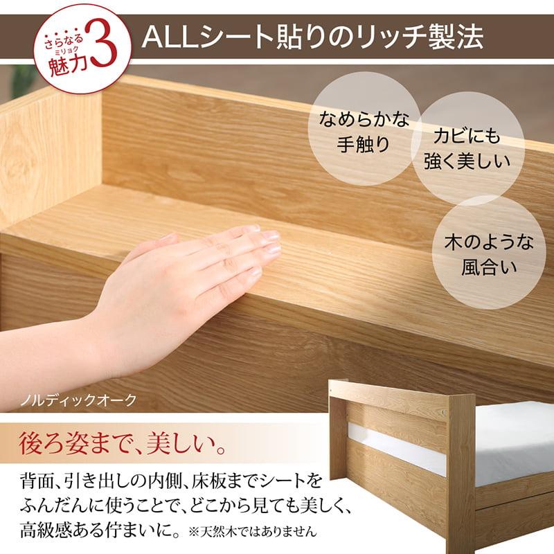 ベッド ベッドフレーム ダブル すのこ チェストベッド フレームのみ