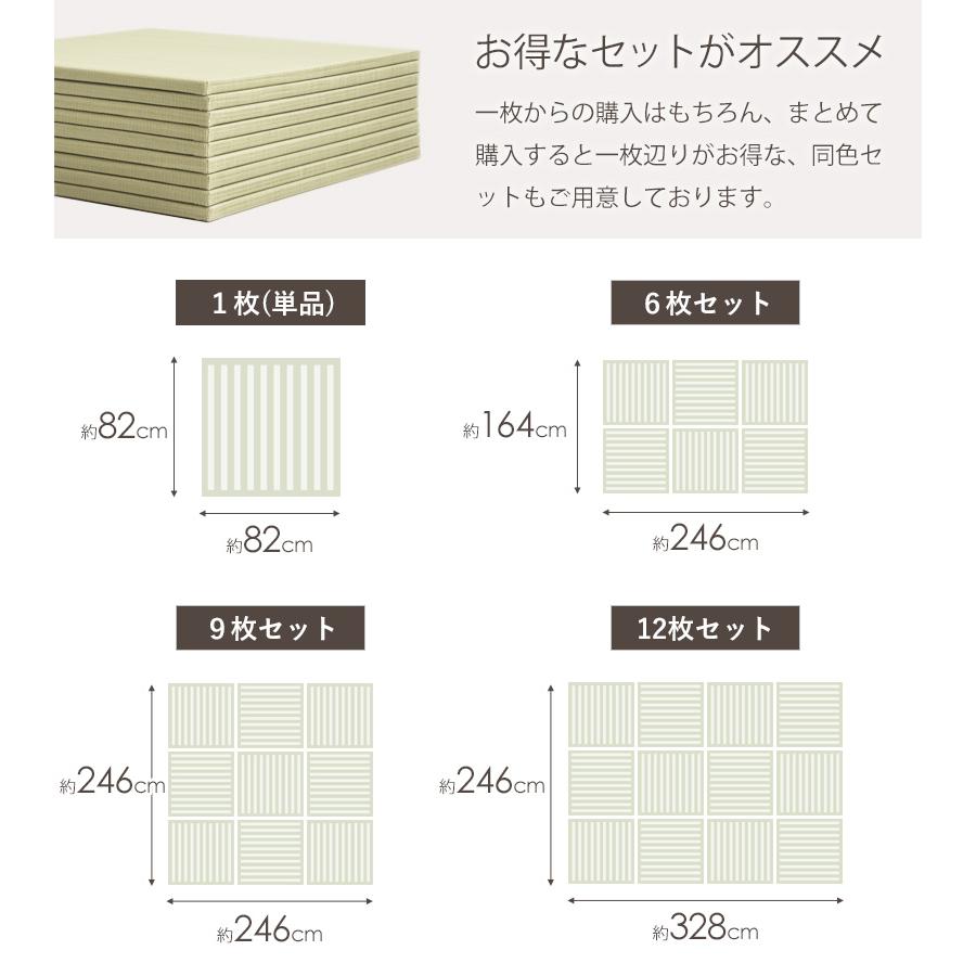 置き畳 洗える 1枚 フローリング 単品 半畳ユニット畳 82×82cm 樹脂 水