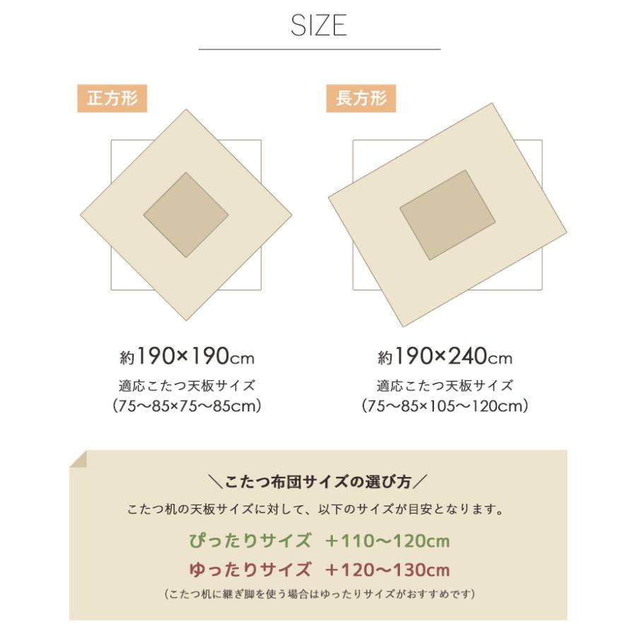 こたつ布団 長方形 こたつ掛け布団 省スペース 洗える 洗濯機洗い 単品