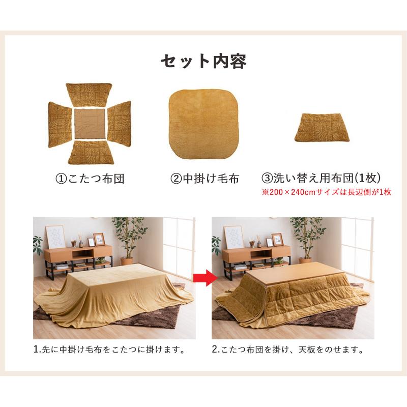 こたつ掛け布団 長方形 200×240cm こたつ布団 省スペース コンパクト