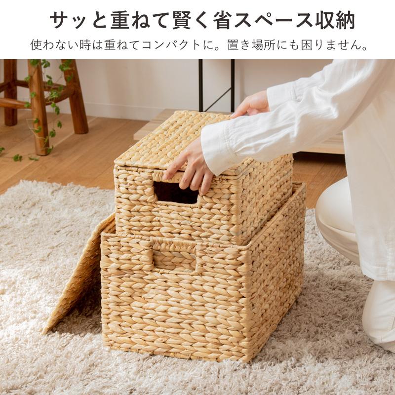 岩附 天然素材 バスケット かご ウォーターヒヤシンス 3点セット S/M/L