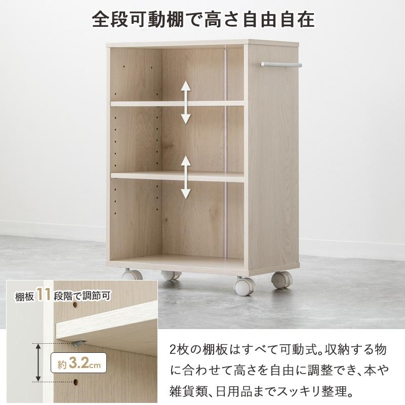 岩附 押入れ収納 ラック キャスター付き 奥行45cm 高さ65cm (幅19/25