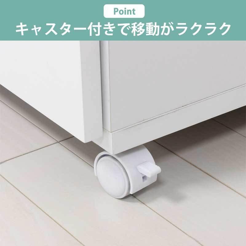 カウンターワゴン レンジ台 鏡面 完成品 キッチンワゴン キャスター
