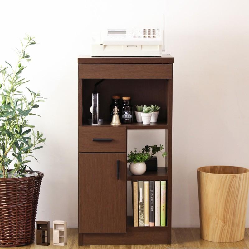 電話台 ルーター収納 おしゃれ スリム FAX台 高さ80 ルーター 配線