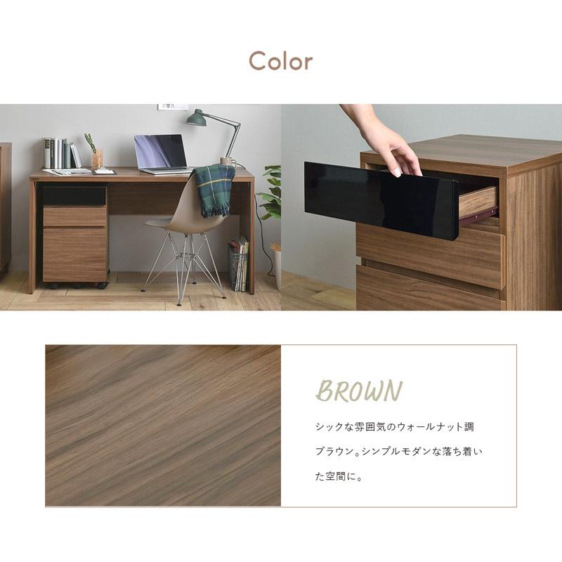 デスク 2点セット 白 幅140 パソコンデスク サイドチェスト ワゴン