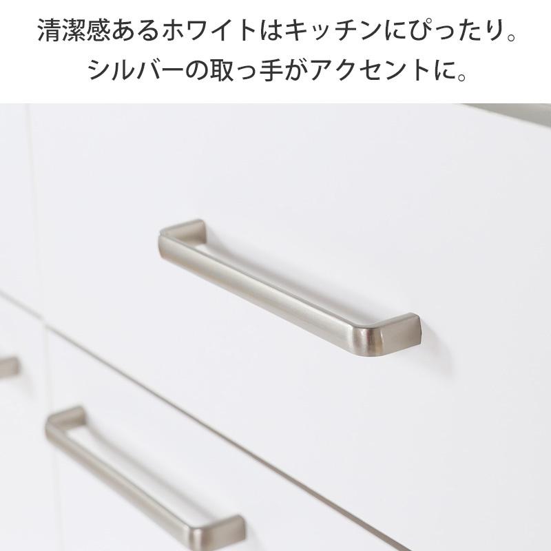 レンジ台 ゴミ箱上ラック おしゃれ 白 北欧 幅60 収納 スライド棚 コンパクト スリム mdl-1160sdhの画像