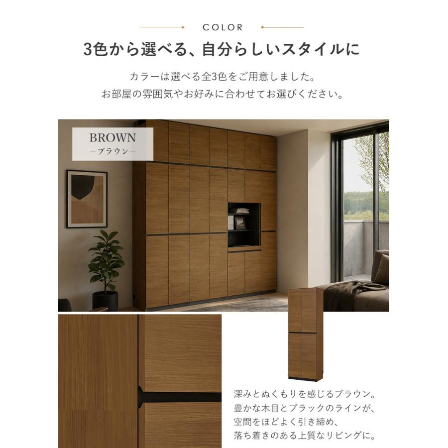 壁面収納 キャビネット 収納棚 おしゃれ 本棚 スリム 国産 扉付き ハイ