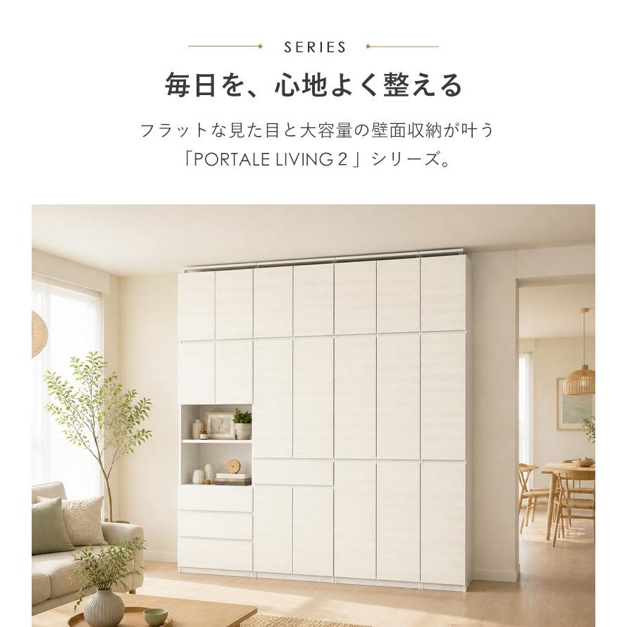 壁面収納 キャビネット 収納棚 おしゃれ 本棚 スリム 国産 扉付き ハイ