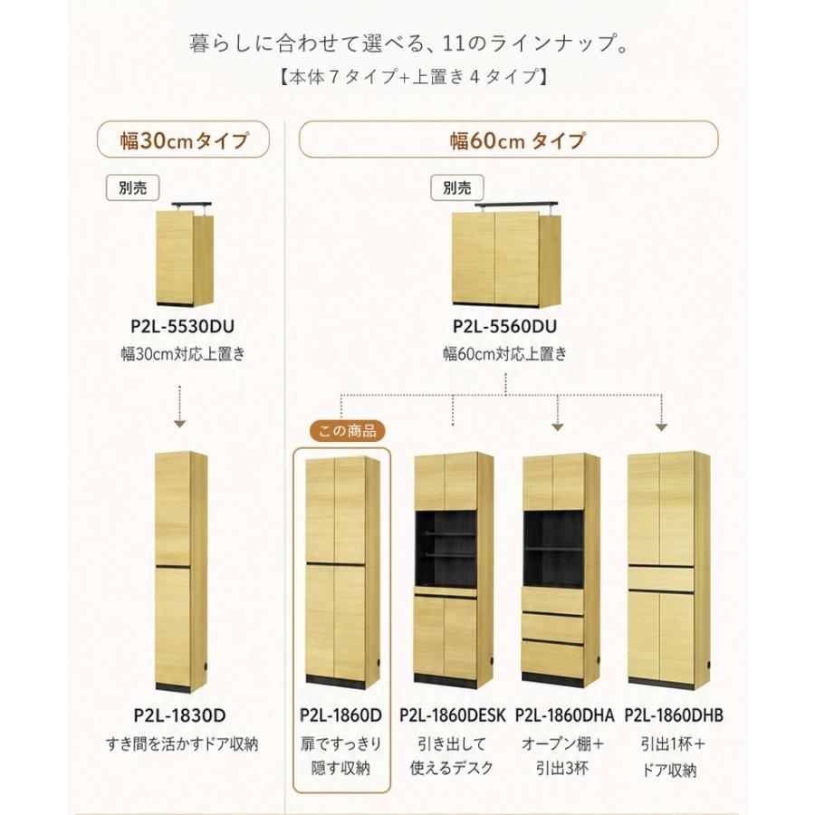 壁面収納 キャビネット 収納棚 おしゃれ 本棚 スリム 国産 扉付き ハイ